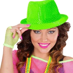 Hatt, popstar neon grön