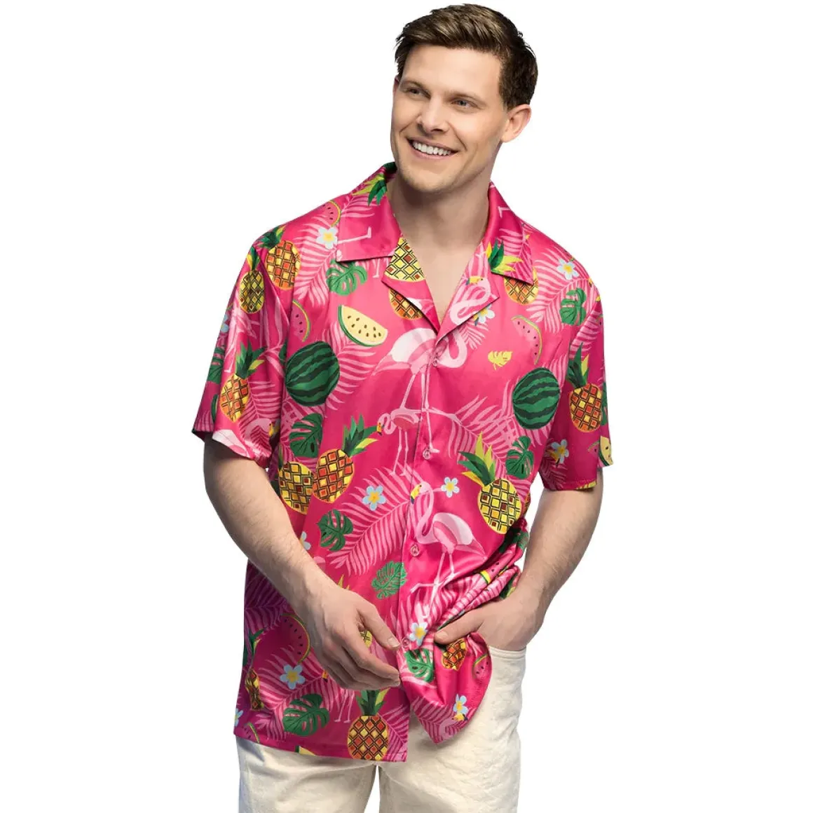 Hawaiiskjorta, summer flamingo