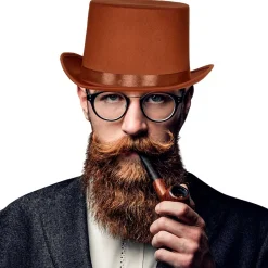 Hög hatt, satin brun