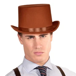 Hög hatt, satin brun