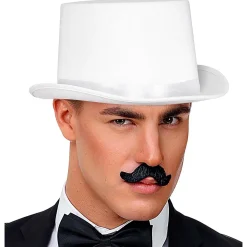 Hög hatt, satin vit