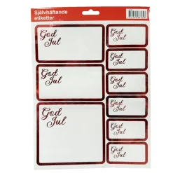 Juletiketter, god jul 9 st