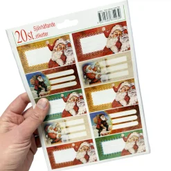 Juletiketter, tomtar 20 st
