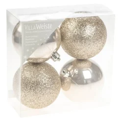 Julgranskulor, guld & silver 4 st 8 cm