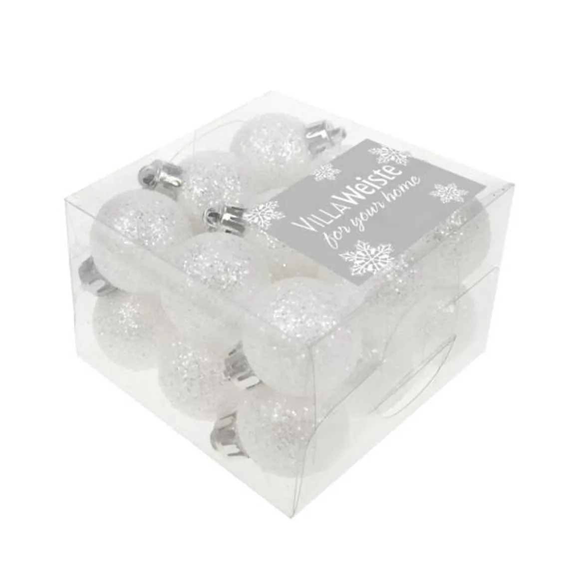 Julgranskulor, snöglitter 18 st
