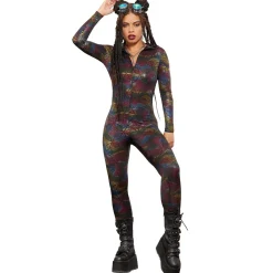 Jumpsuit, Fever Miss Whiplash Geometric Print Catsuit