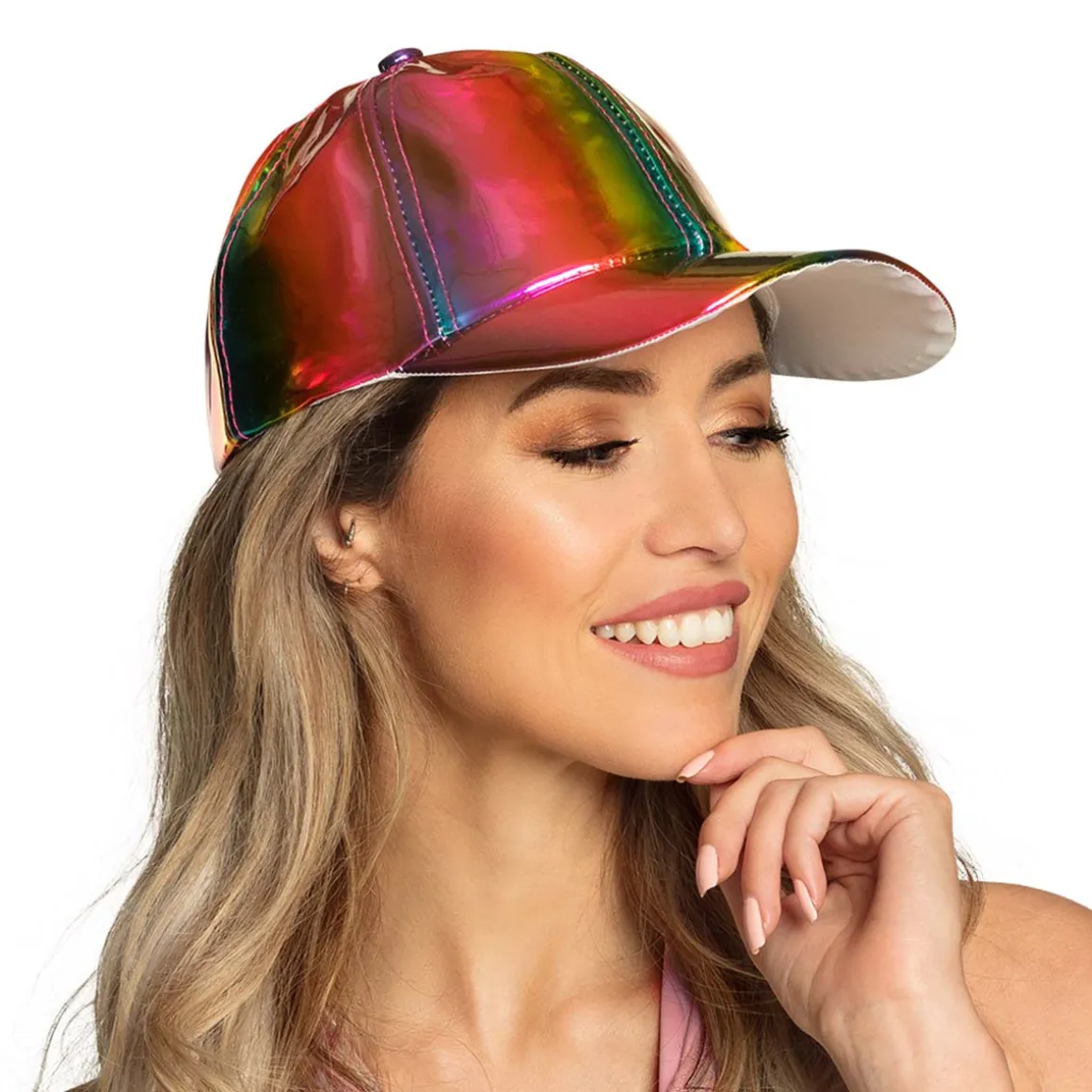 Keps, metallic regnbåge
