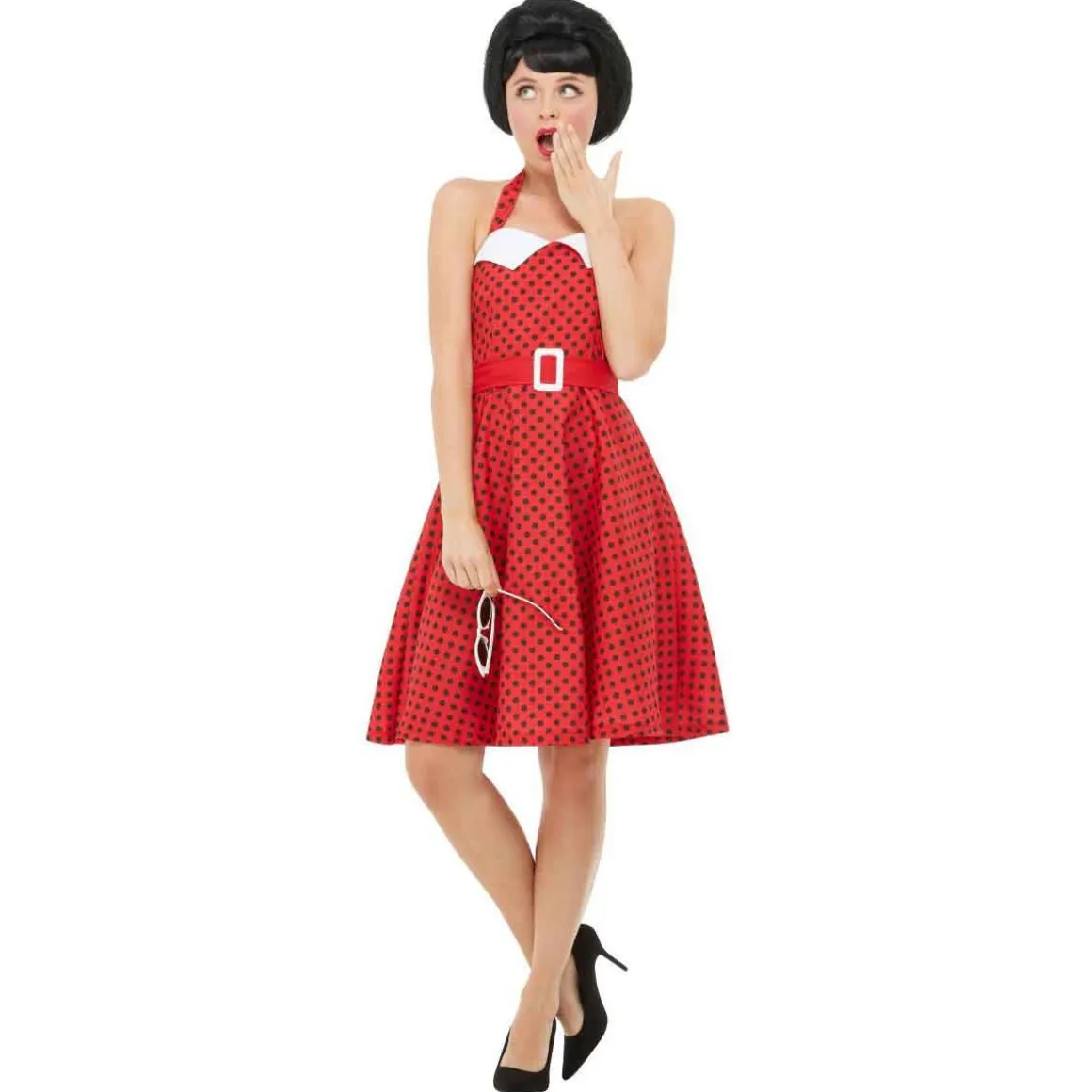 Klänning, 50-tal rockabilly röd