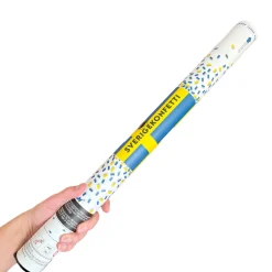 Konfettibomb, blå/gul 60 cm