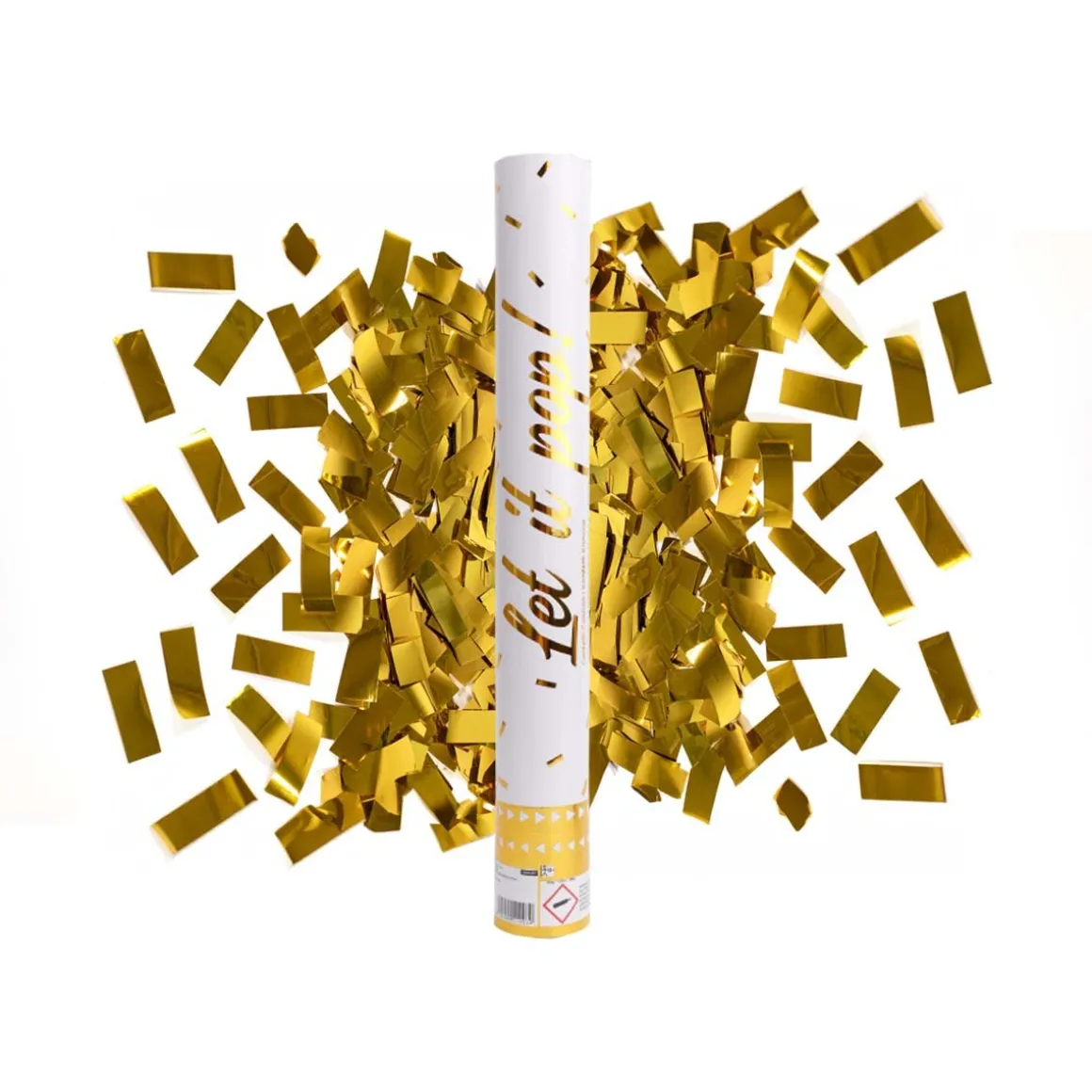 Konfettibomb, guld 28 cm (folie)
