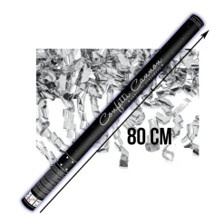 Konfettibomb, silver streamers 80 cm