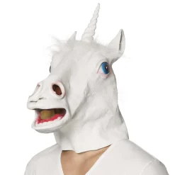 Latexmask, enhörning vit