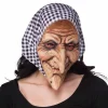 Latexmask, häxa med sjal