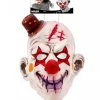 Latexmask, killer clown röd/vit