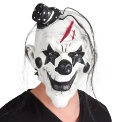 Latexmask, killer clown svart/vit
