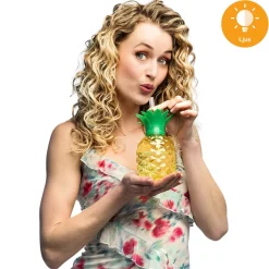 LED-drinkglas med sugrör, ananas 50 cl