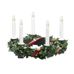 Luciakrona, grön med dekoration