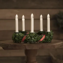 Luciakrona, grön med dekoration