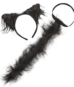 Maskeradset, katt svart fluffig