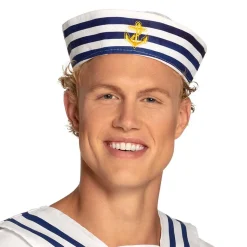 Matroshatt, blå/vit