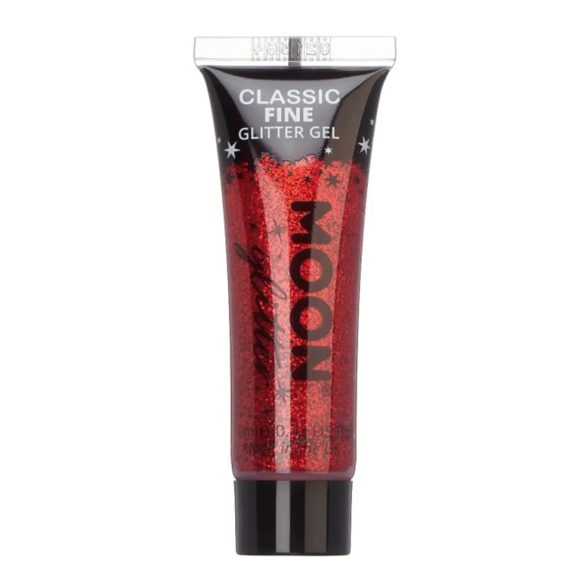 Moon Ansikts- & kroppsglitter i tub, röd 12 ml