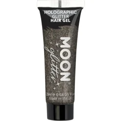 Moon Glitter Holographic Glitter Hair Gel, black 20 ml
