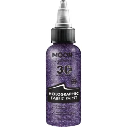 Moon Glitter Holographic Glitter Fabric Paint, purple 30 ml