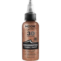 Moon Glitter Holographic Glitter Fabric Paint, rose gold 30 ml