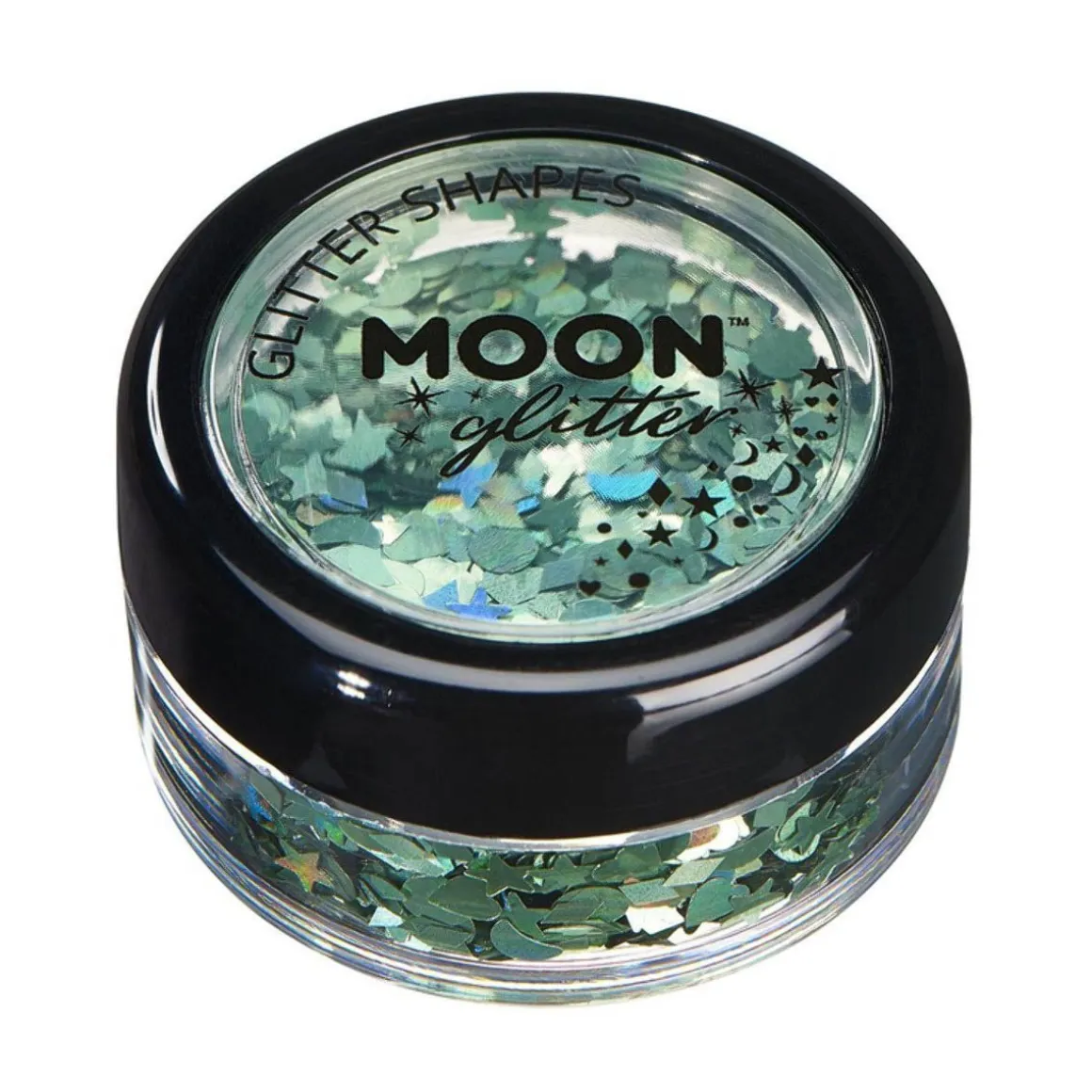 Moon Glitter Holographic Glitter Shapes, green 3 g