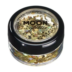 Moon Glitter Holographic Glitter Shapes, gold 3 g
