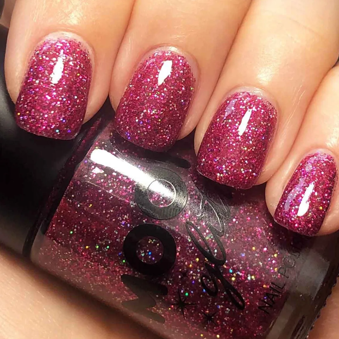 Moon Glitter Holographic Nail Polish, fushsia 14 ml
