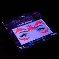 Moon Neon UV kroppsstenar, Intense Pink Face Jewels