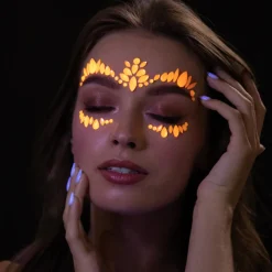 Moon Neon UV kroppsstenar, Intense Orange Face Jewels