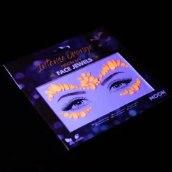 Moon Neon UV kroppsstenar, Intense Orange Face Jewels