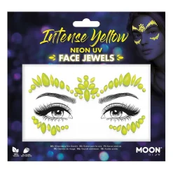 Moon Neon UV kroppsstenar, Intense Yellow Face Jewels