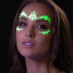 Moon Neon UV kroppsstenar, Intense Green Face Jewels