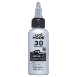 Moon Textilfärg 3D självlysande, metallic silver 30 ml