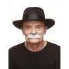 Mustasch, barkeep grå/vit