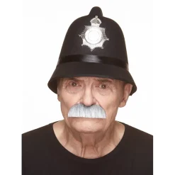 Mustasch, barkeep grå/vit