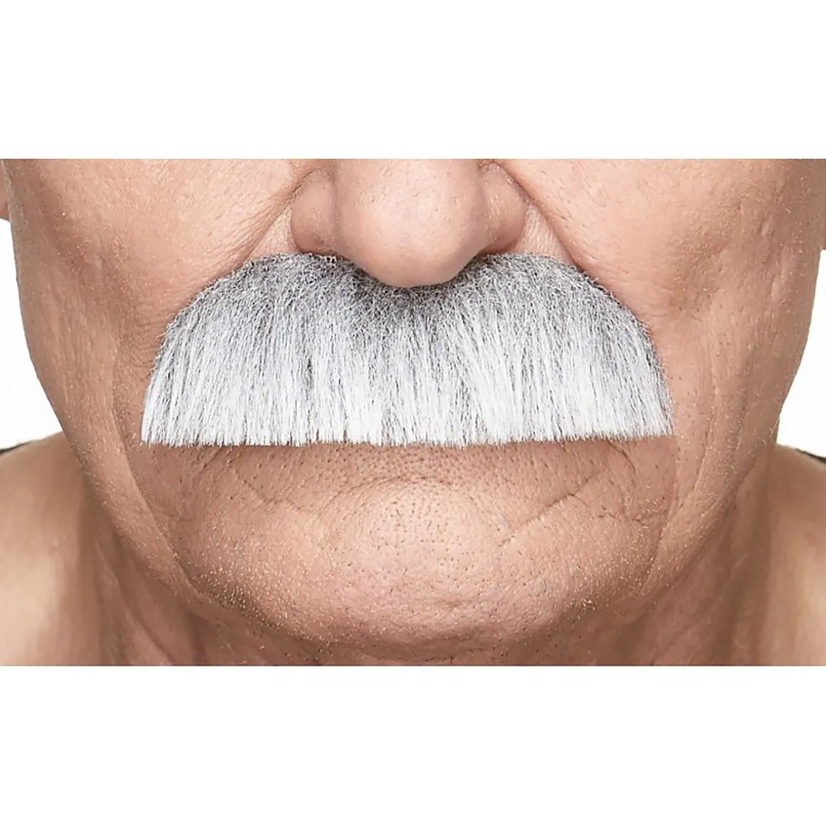 Mustasch, barkeep grå/vit