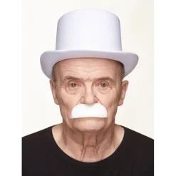 Mustasch, barkeep vit