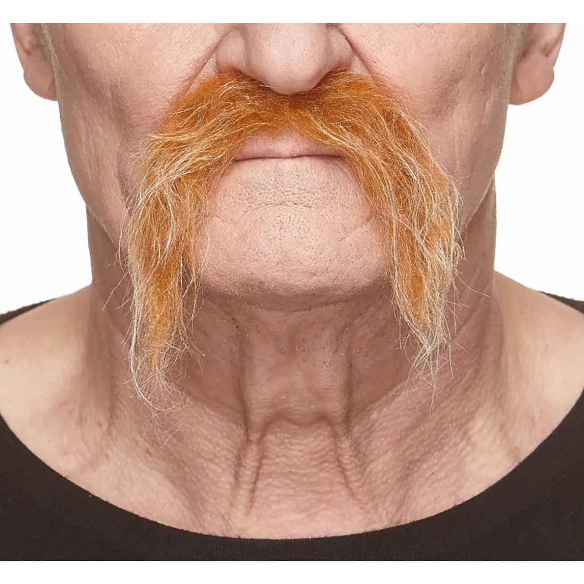 Mustasch, biker kastanj/vit