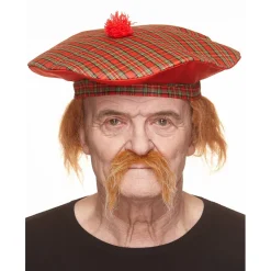 Mustasch, biker kastanj/vit