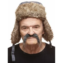Mustasch, biker svart/vit