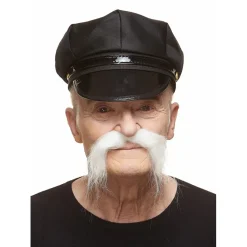 Mustasch, biker vit