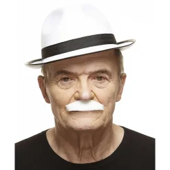 Mustasch, butler vit