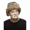 Mustasch, cowboy grå/vit