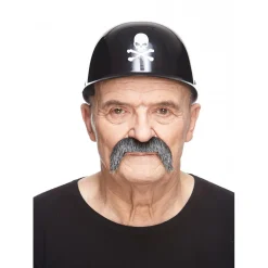 Mustasch, cowboy svart/vit