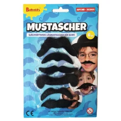 Mustascher, barn 6 st