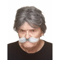 Mustasch, klondike grå/vit